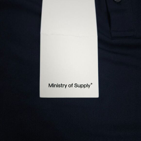 Ministry of Supply Apollo Polo Shirt Men's XXL Navy Stretch Casual NWT - Picture 3 of 12